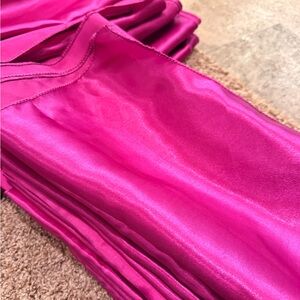 Vibrant Pink Satin Fabric table runners and chair tie 30 table runners 12”x8ft